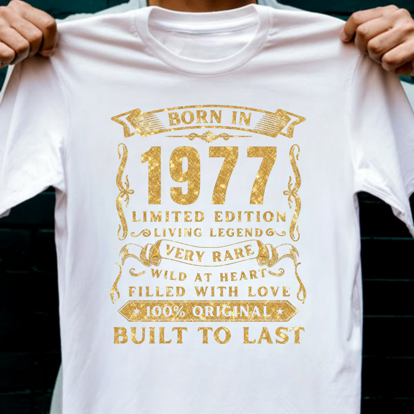 BORN IN 1977 PREMIUM QUALITY T-SHIRT
