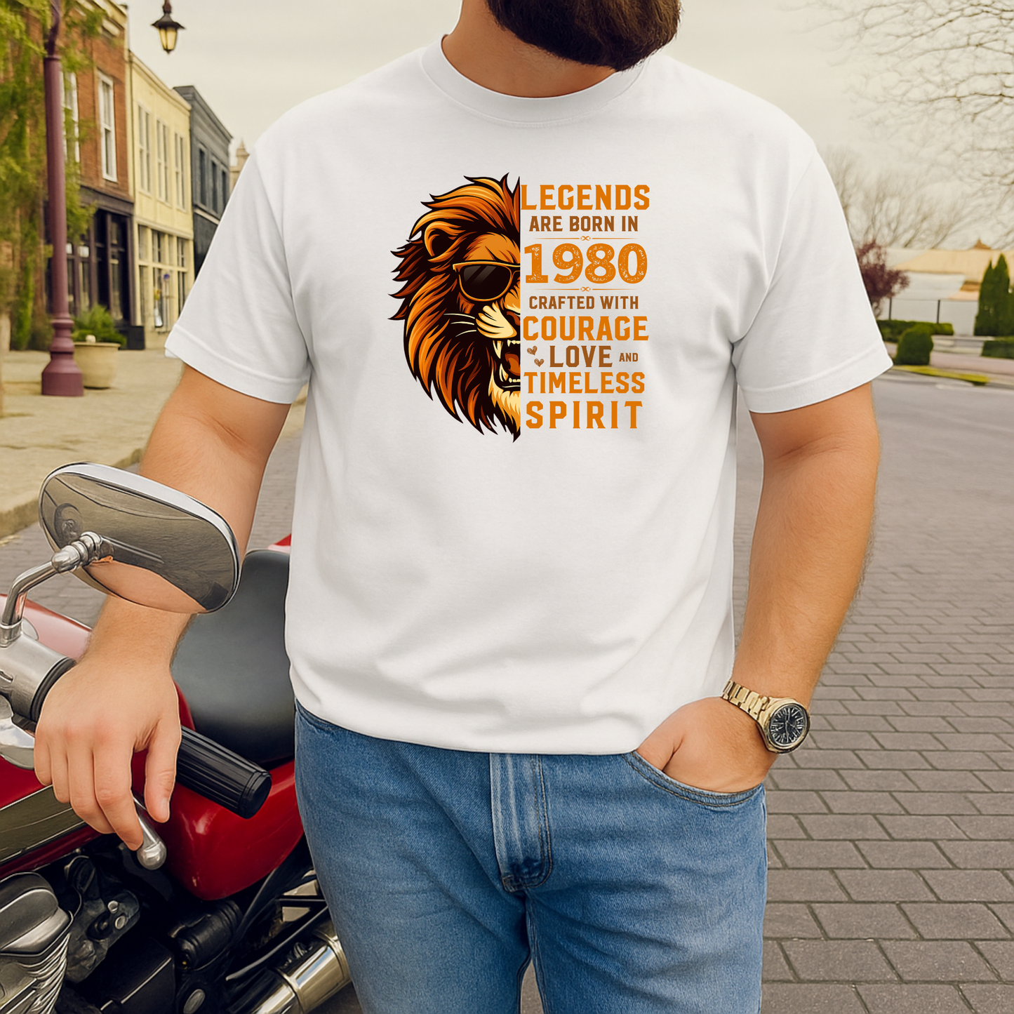 LEGENDS ARE BORN IN 1980 CRAFTED WITH COURAGE CLASSIC T-SHIRT