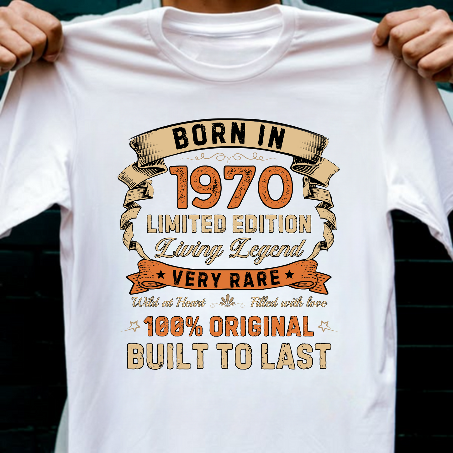 BORN IN 1970 LIMITED EDT PREMIUM QUALITY T-SHIRT