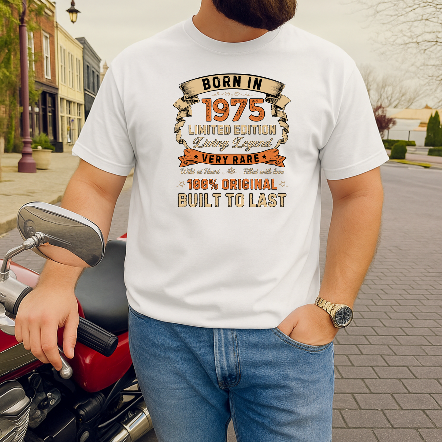 BORN IN 1975 LIMITED EDT PREMIUM QUALITY T-SHIRT