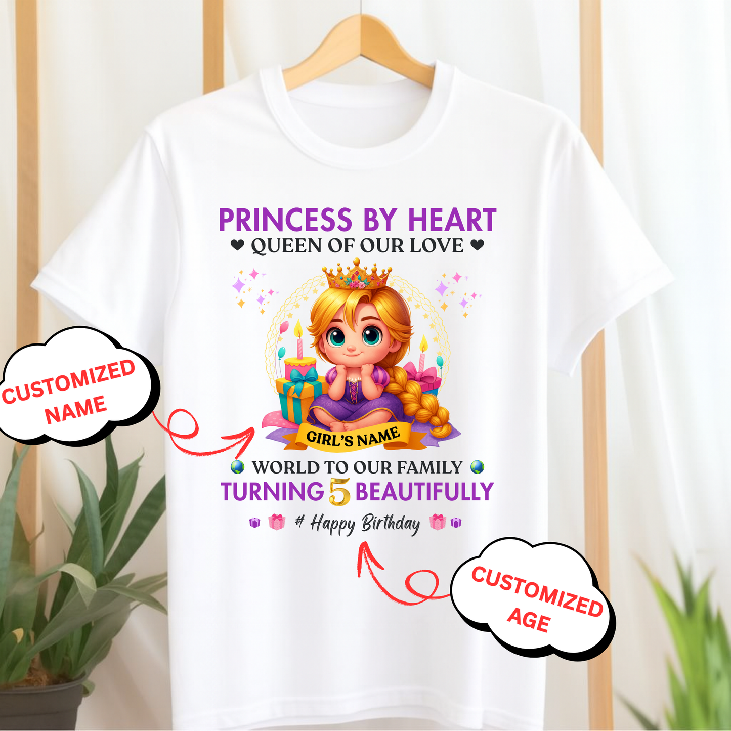 CUSTOMIZATION GIRL'S T-SHIRT-WORLD TO OUR FAMILY