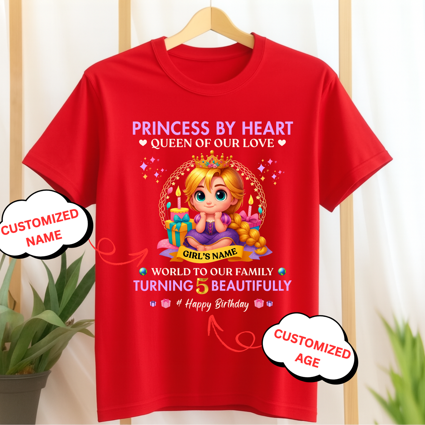 CUSTOMIZATION GIRL'S T-SHIRT-WORLD TO OUR FAMILY
