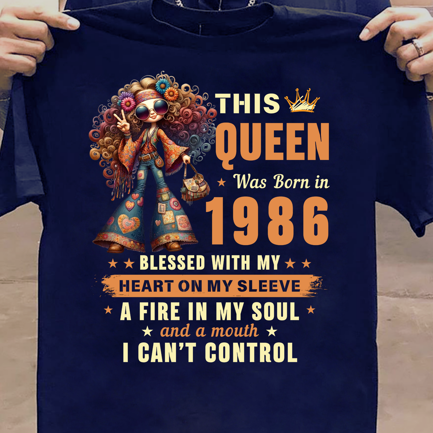 QUEEN 1986 HEART ON MY SLEEVE CLASSIC T-SHIRT