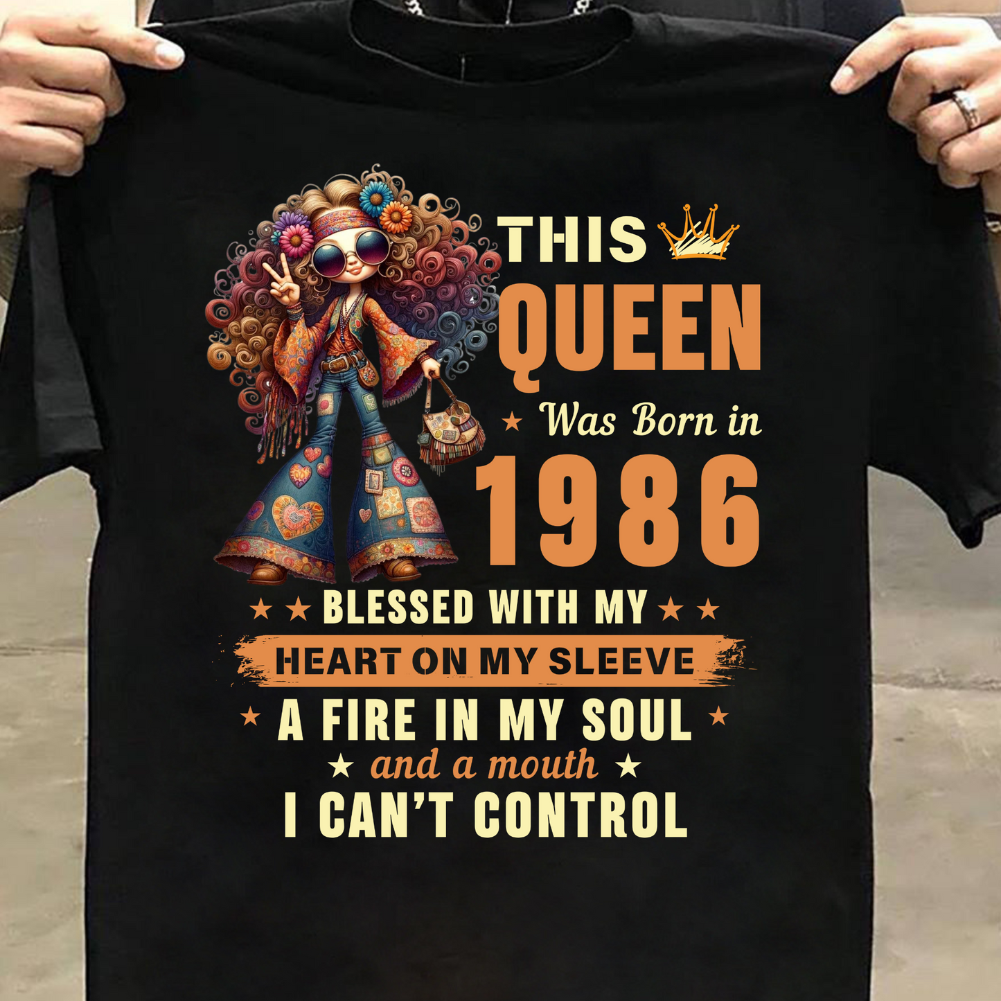 QUEEN 1986 HEART ON MY SLEEVE CLASSIC T-SHIRT