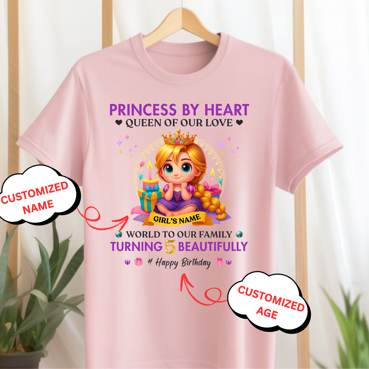 CUSTOMIZATION GIRL'S T-SHIRT-WORLD TO OUR FAMILY