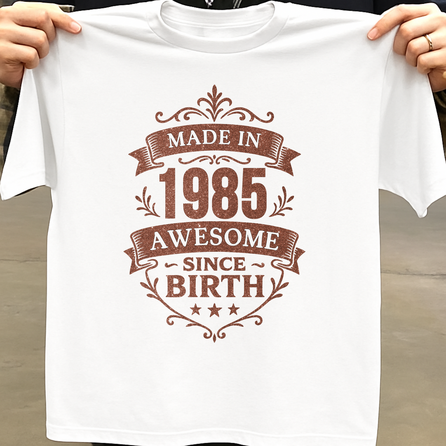 MADE IN 1985 AWESOME SINCE BIRTH PREMIUM QUALITY T-SHIRT