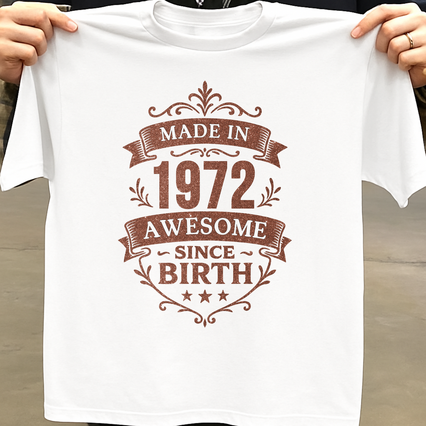 MADE IN 1972 AWESOME SINCE BIRTH PREMIUM QUALITY T-SHIRT