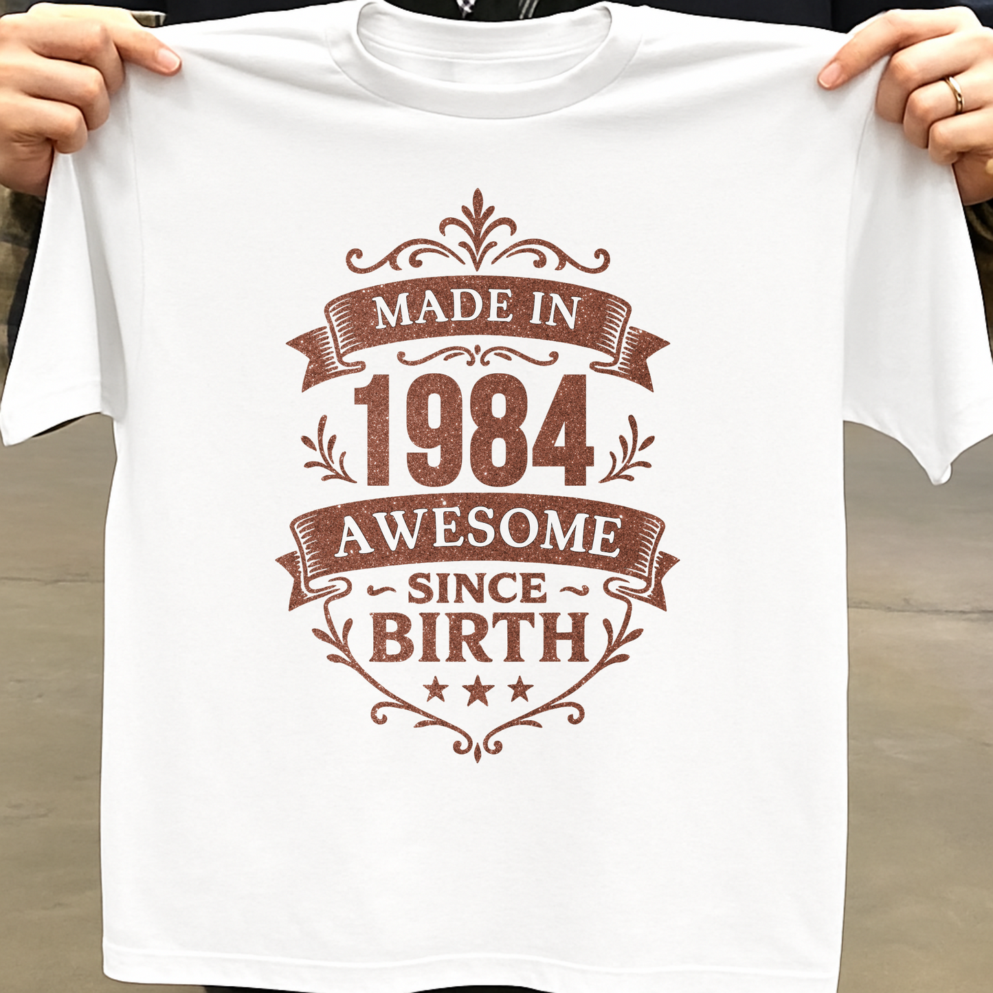 MADE IN 1984 AWESOME SINCE BIRTH PREMIUM QUALITY T-SHIRT