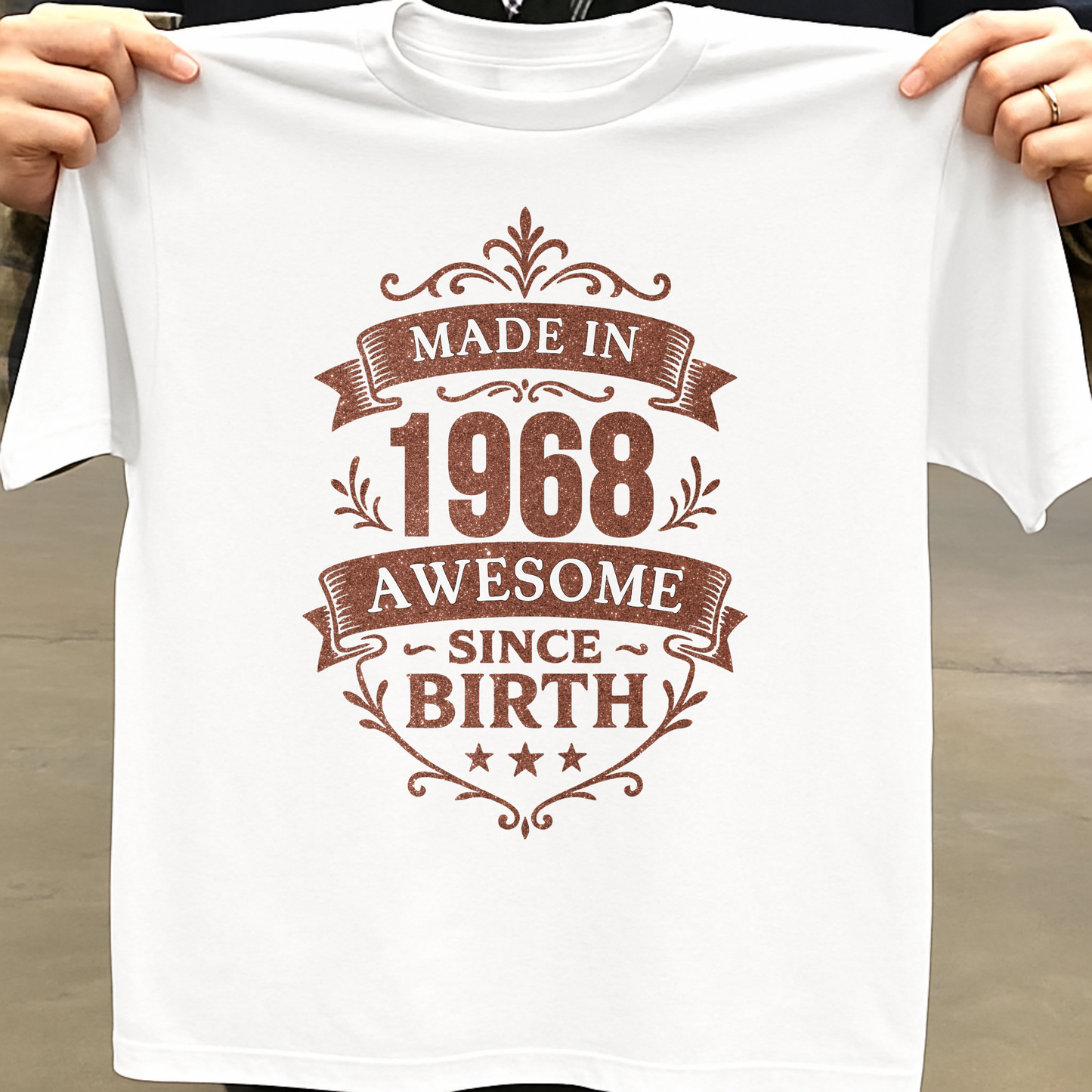 MADE IN 1968 AWESOME SINCE BIRTH PREMIUM QUALITY T-SHIRT