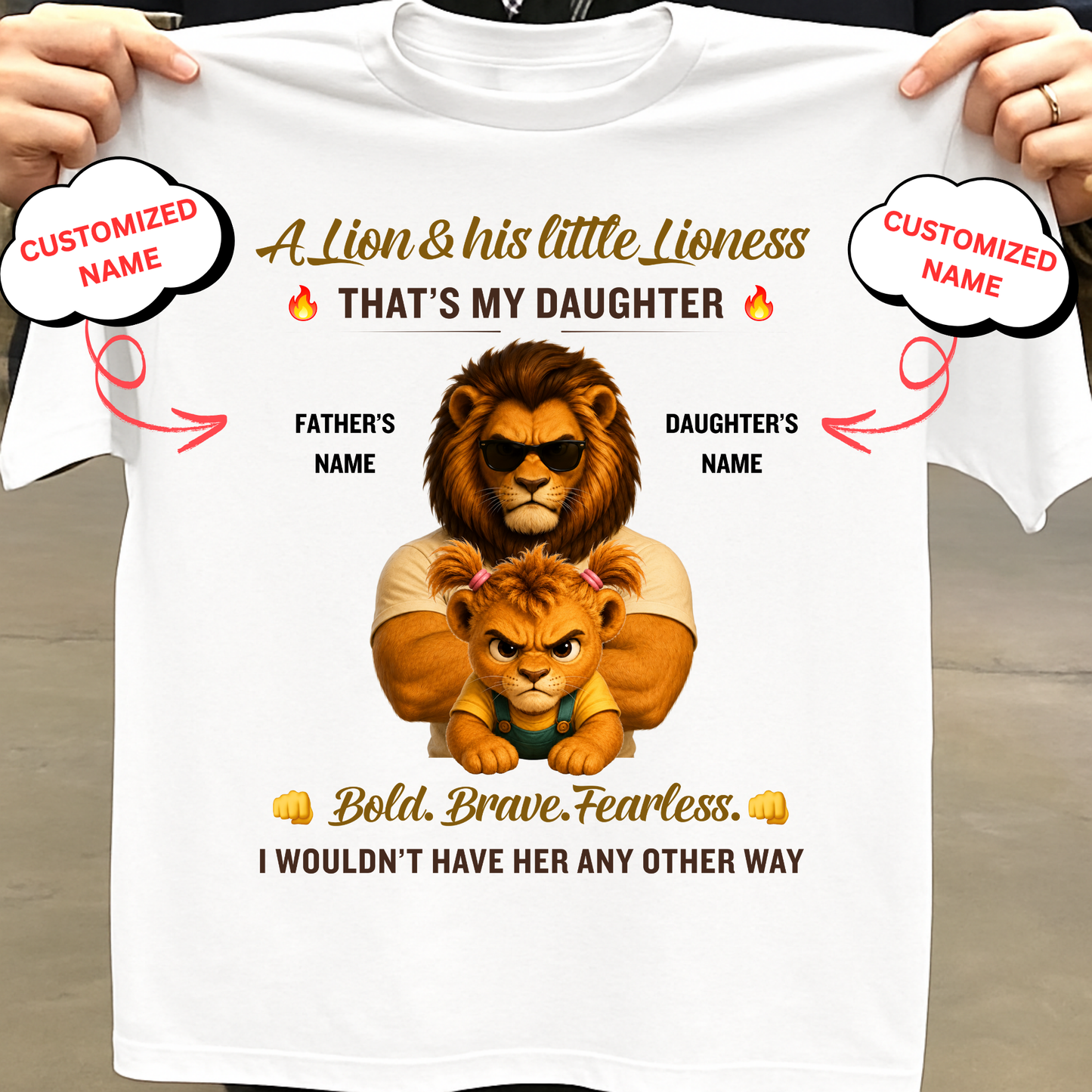 CUSTOMIZED-MY LITTLE LIONESS,MY DAUGHTER CLASSIC T-SHIRT