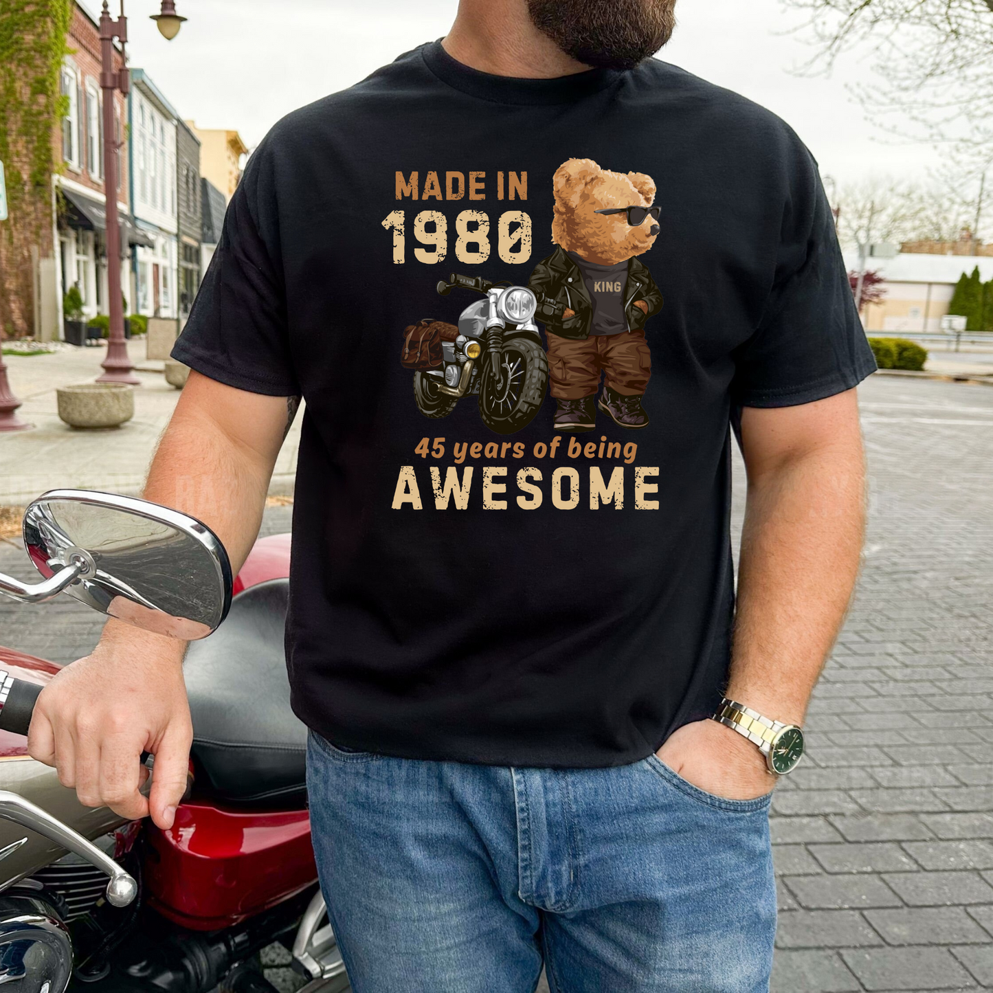 MADE IN 1980-45 YEARS (PANDA) PREMIUM QUALITY T-SHIRT
