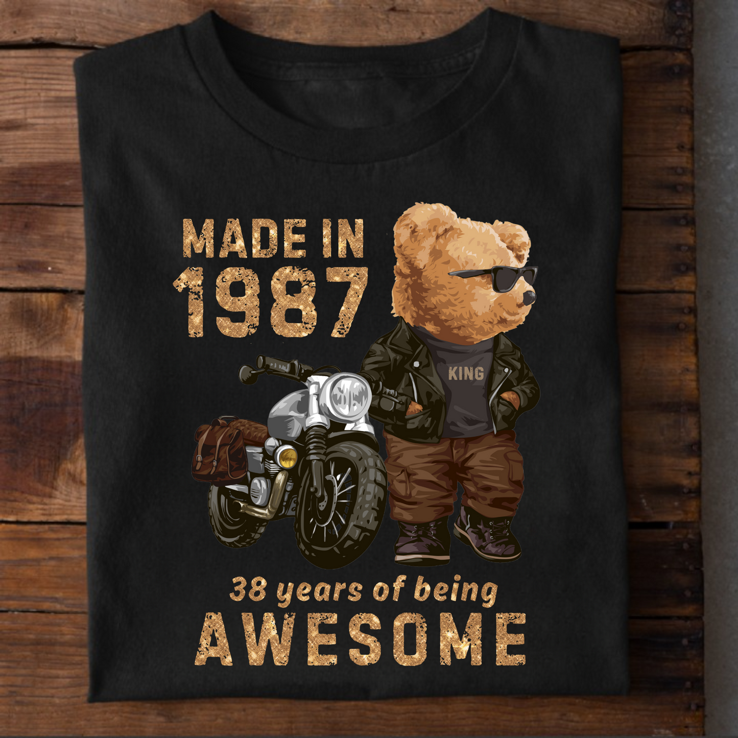 MADE IN 1987 38 YEARS OF BEING AWESOME (PANDA) PREMIUM QUALITY T-SHIRT