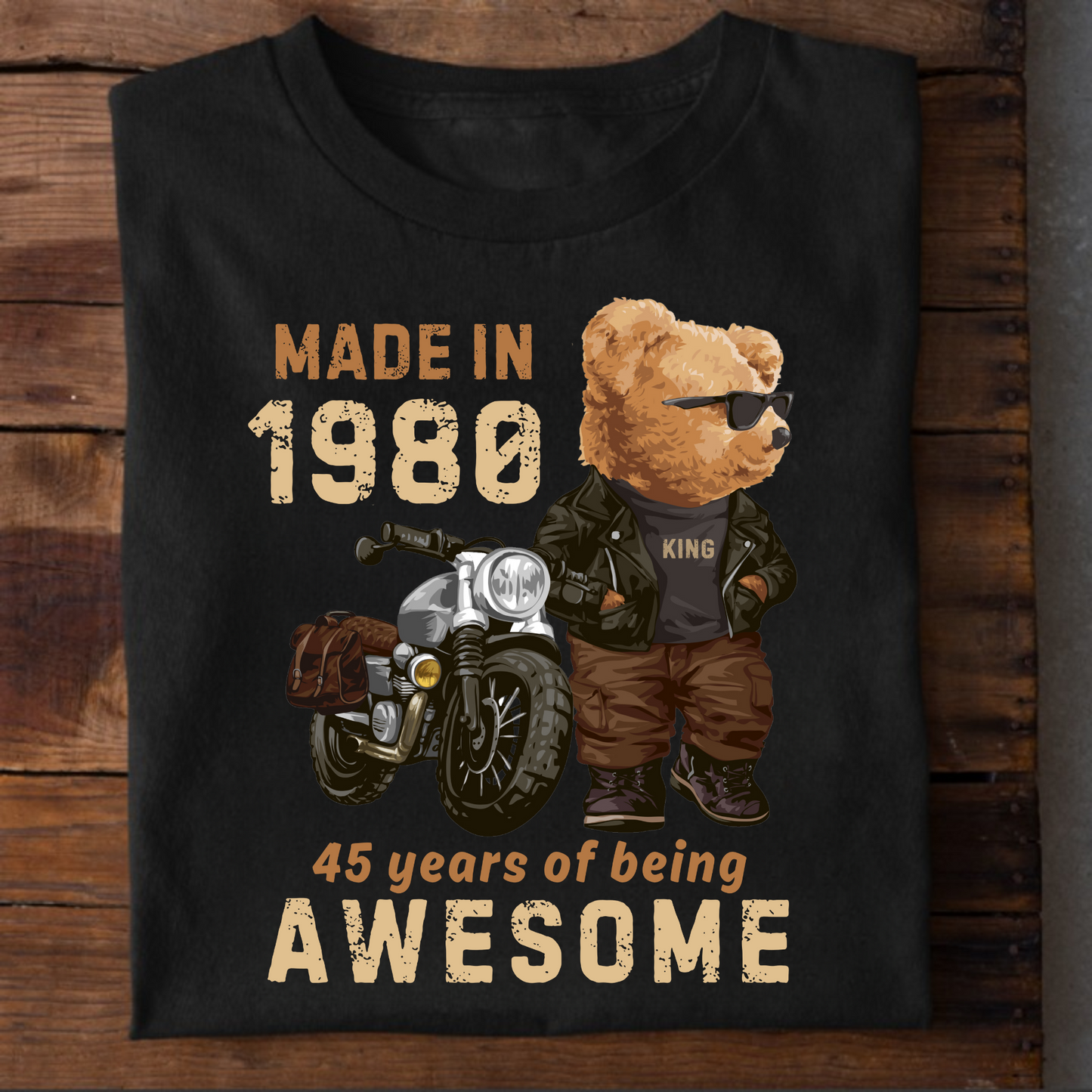 MADE IN 1980-45 YEARS (PANDA) PREMIUM QUALITY T-SHIRT