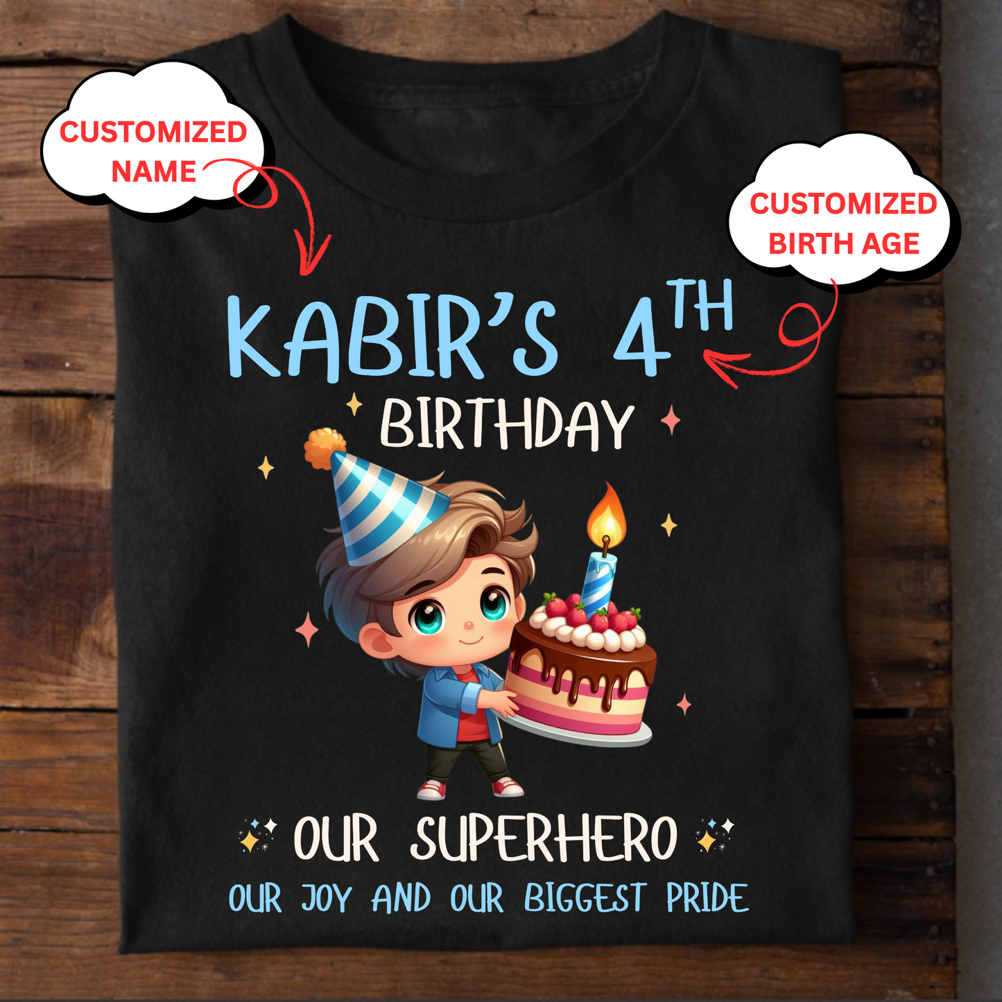 CUSTOMIZATION BOY'S T-SHIRT- YOU ARE OUR BIGGEST PRIDE