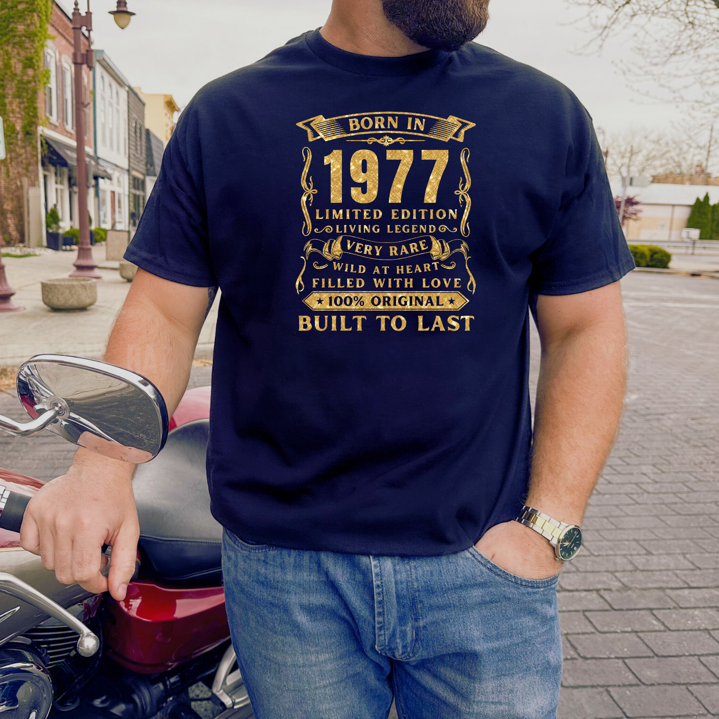 BORN IN 1977 PREMIUM QUALITY T-SHIRT