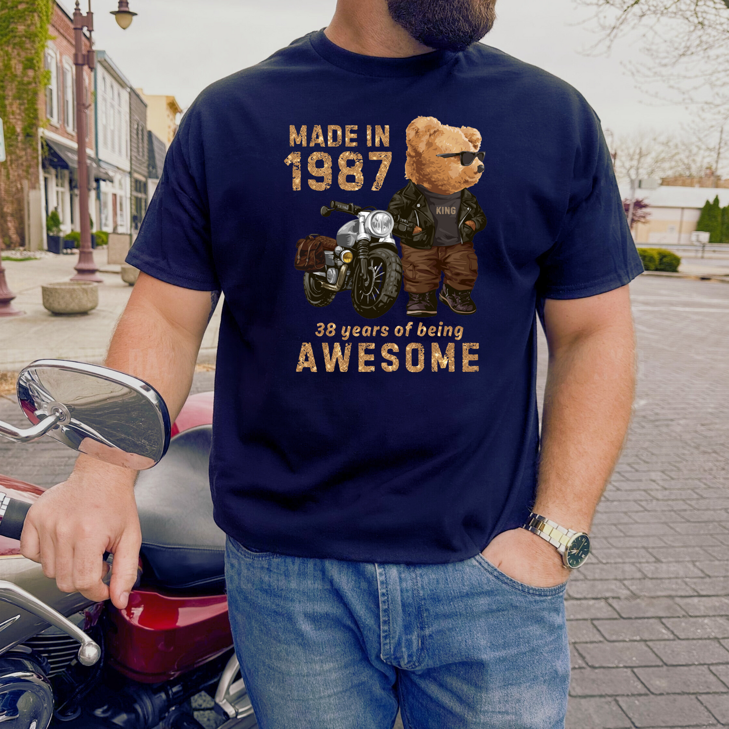 MADE IN 1987 38 YEARS OF BEING AWESOME (PANDA) PREMIUM QUALITY T-SHIRT
