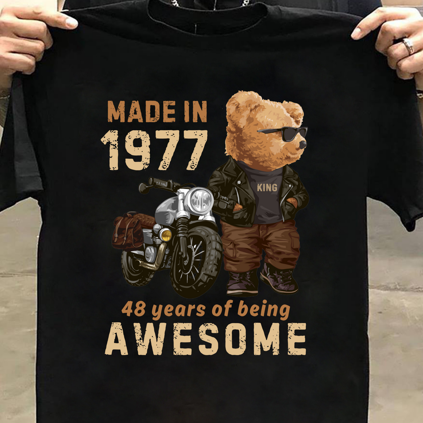 MADE IN 1977-48 YEARS (PANDA) PREMIUM QUALITY T-SHIRT