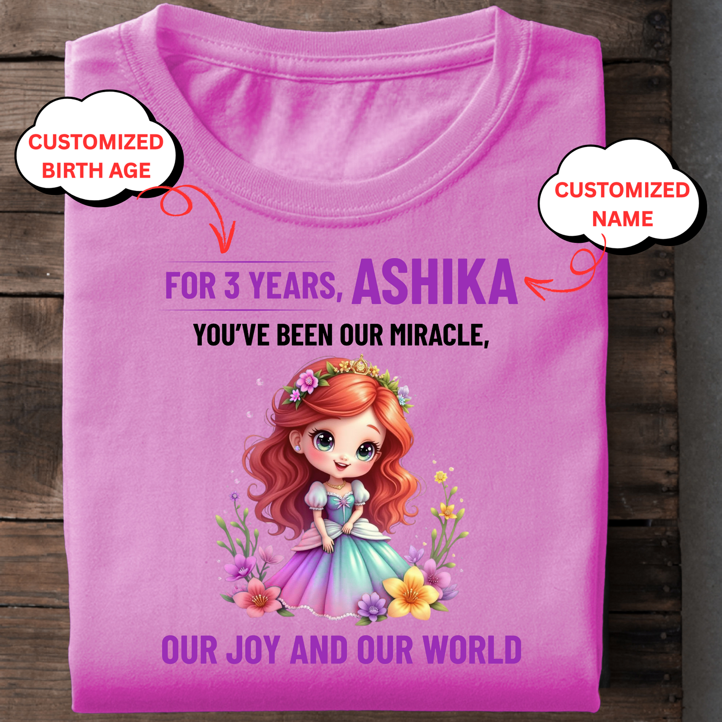 CUSTOMIZATION GIRL'S T-SHIRT-YOU'VE BEEN OUR MIRACLE