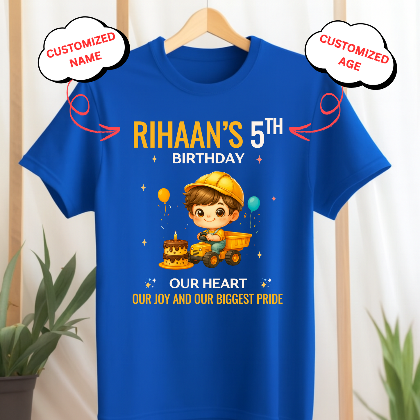 CUSTOMIZED-OUR HEART, OUR JOY BIRTHDAY T-SHIRT
