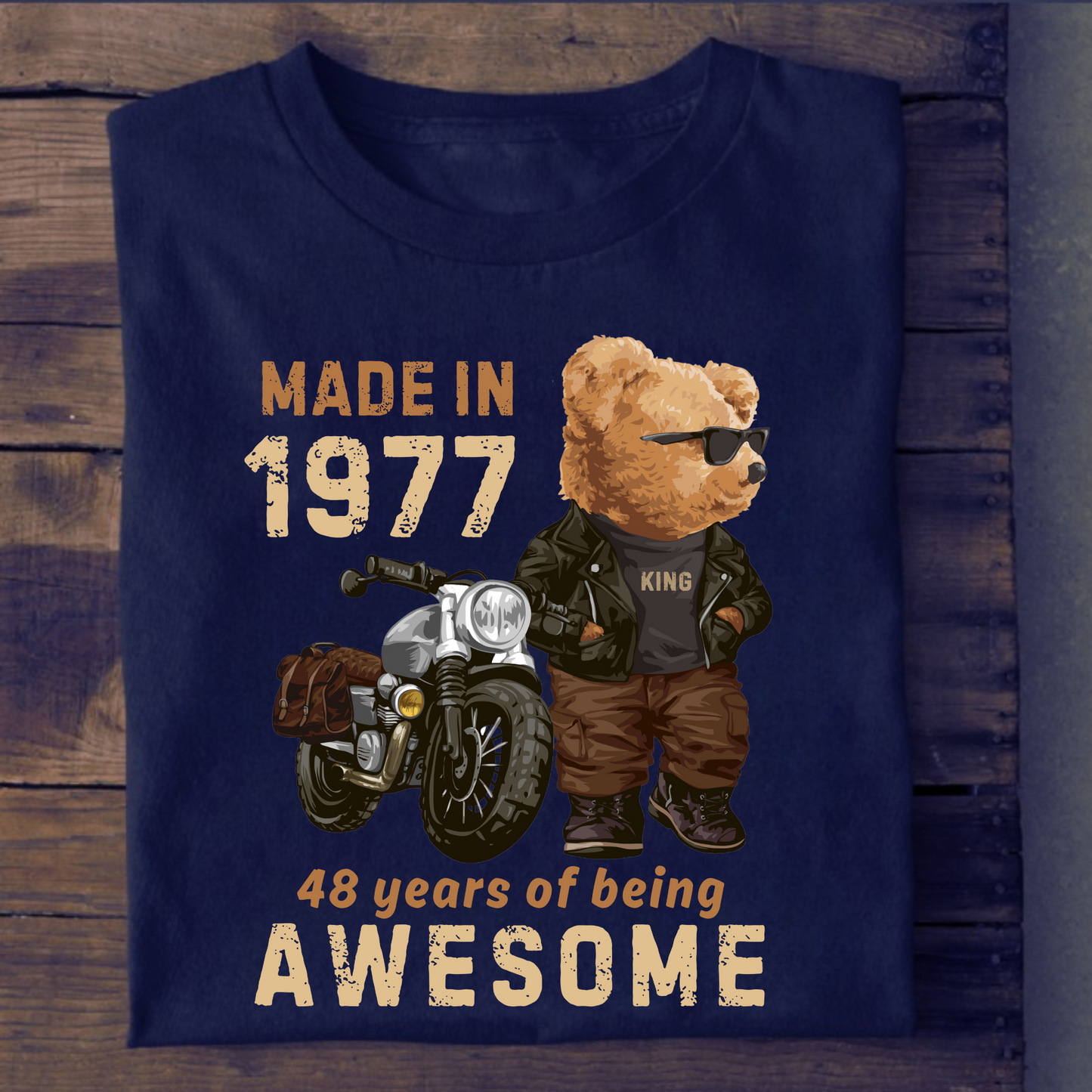 MADE IN 1977-48 YEARS (PANDA) PREMIUM QUALITY T-SHIRT