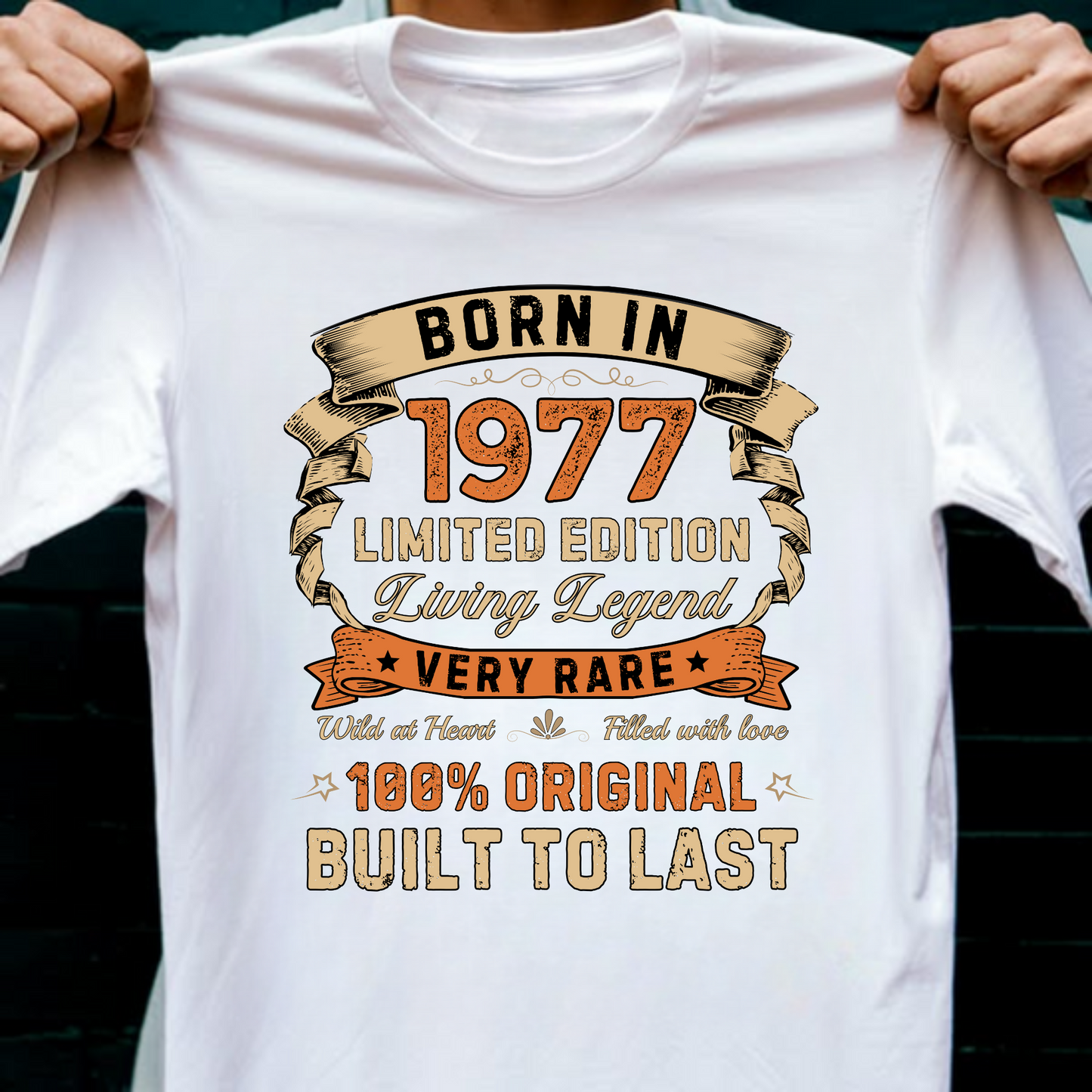BORN IN 1977 LIMITED EDT PREMIUM QUALITY T-SHIRT
