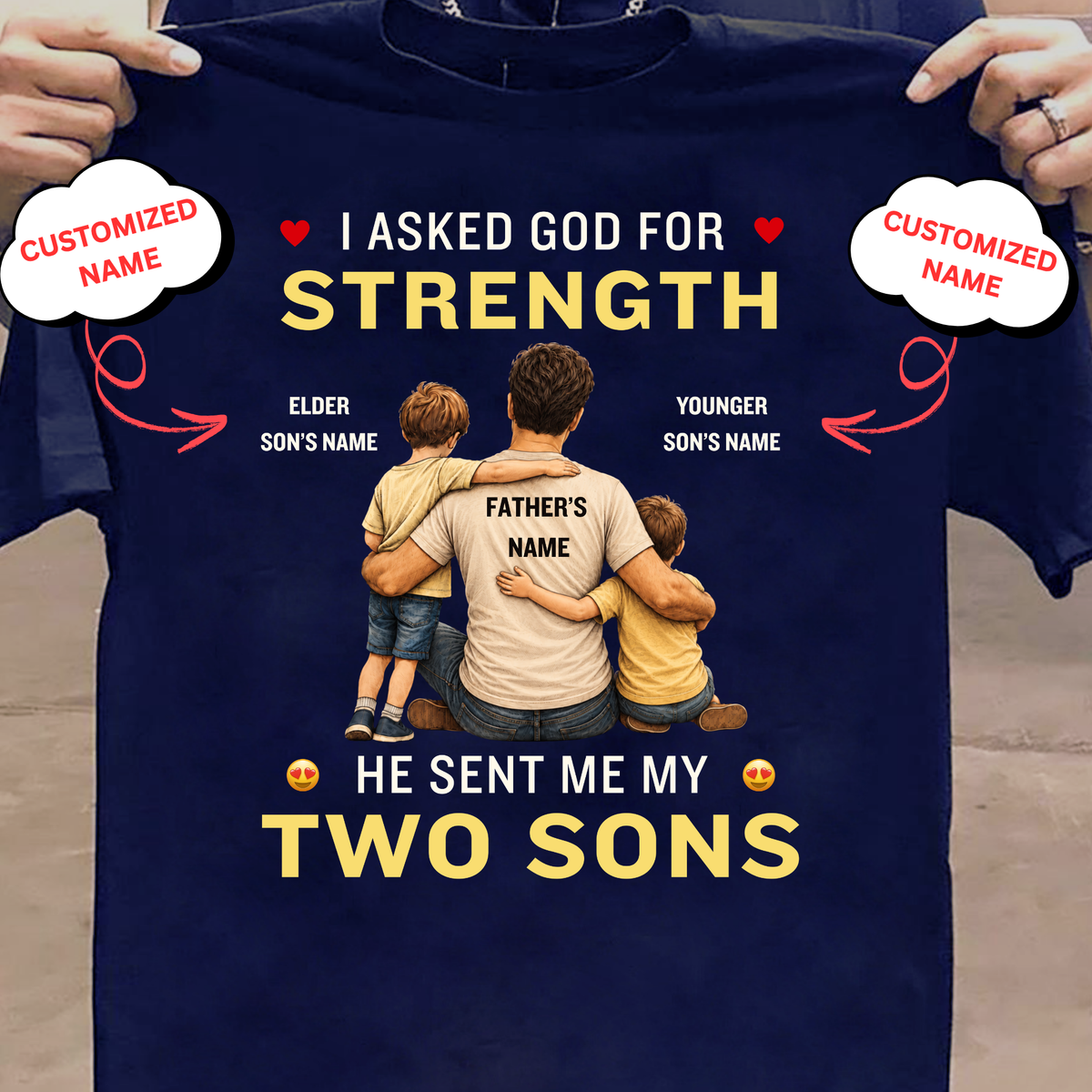 CUSTOMIZED-MY STRENGTH, MY TWO SONS CLASSIC T-SHIRT