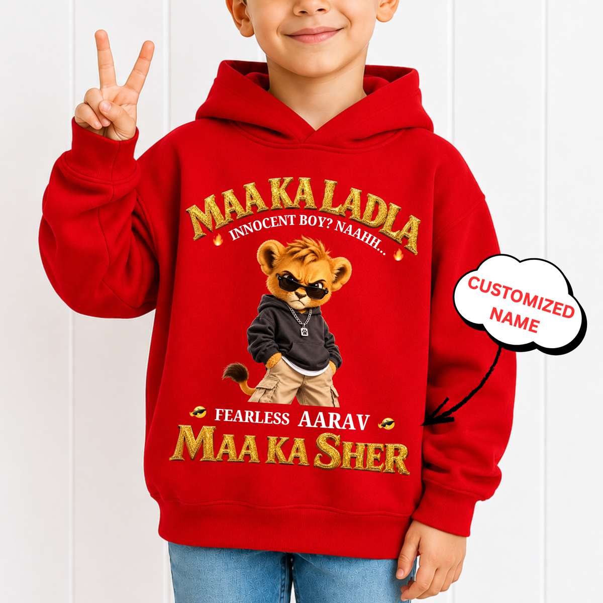 CUSTOMIZED-MAA KA LADLA KIDS & ADULT HOODIE