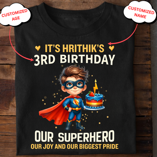 CUSTOMIZED-SUPERHERO BIRTHDAY CLASSIC T-SHIRT