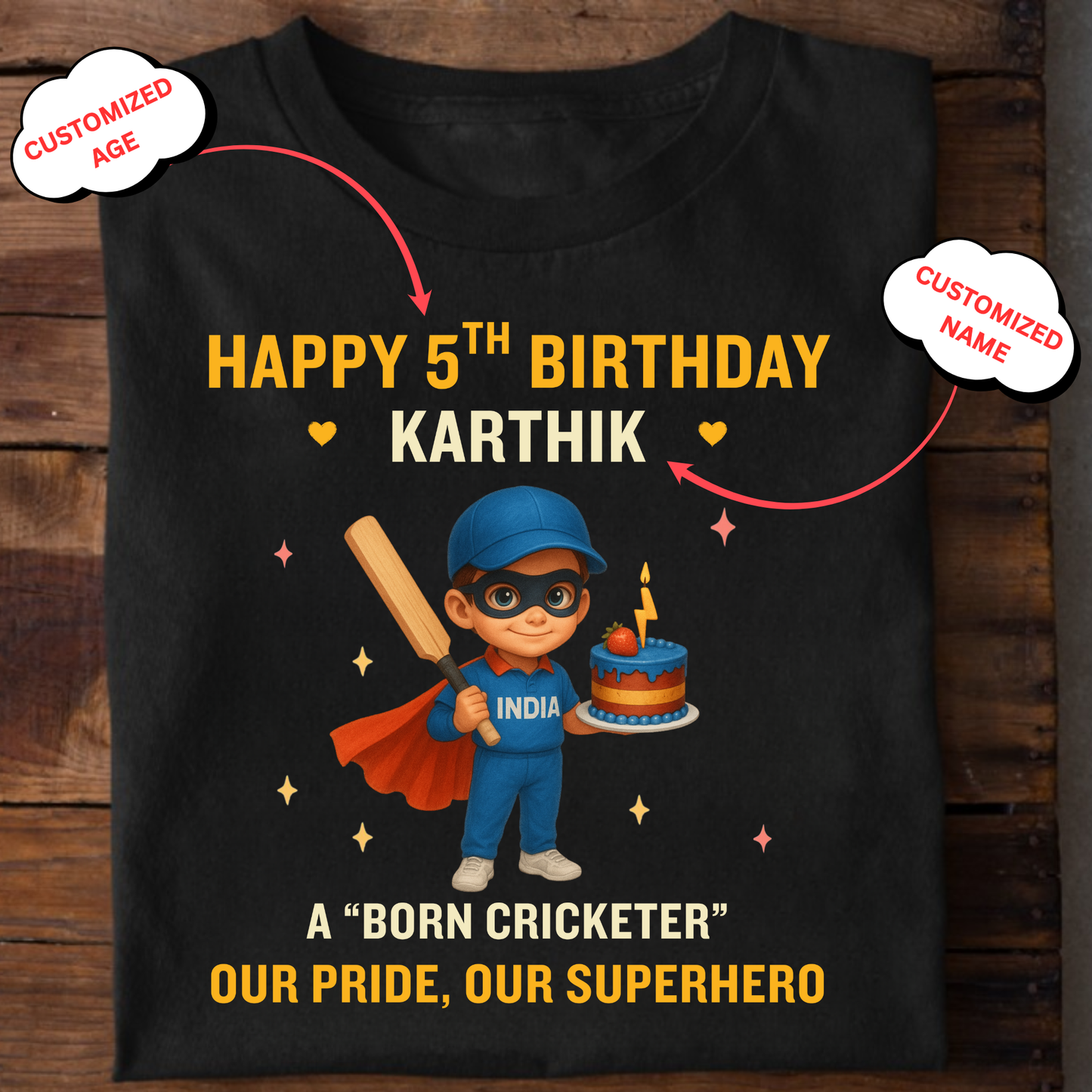 CUSTOMIZED- HAPPY BIRTHDAY, OUR PRIDE, OUR SUPERHERO CLASSIC T-SHIRT