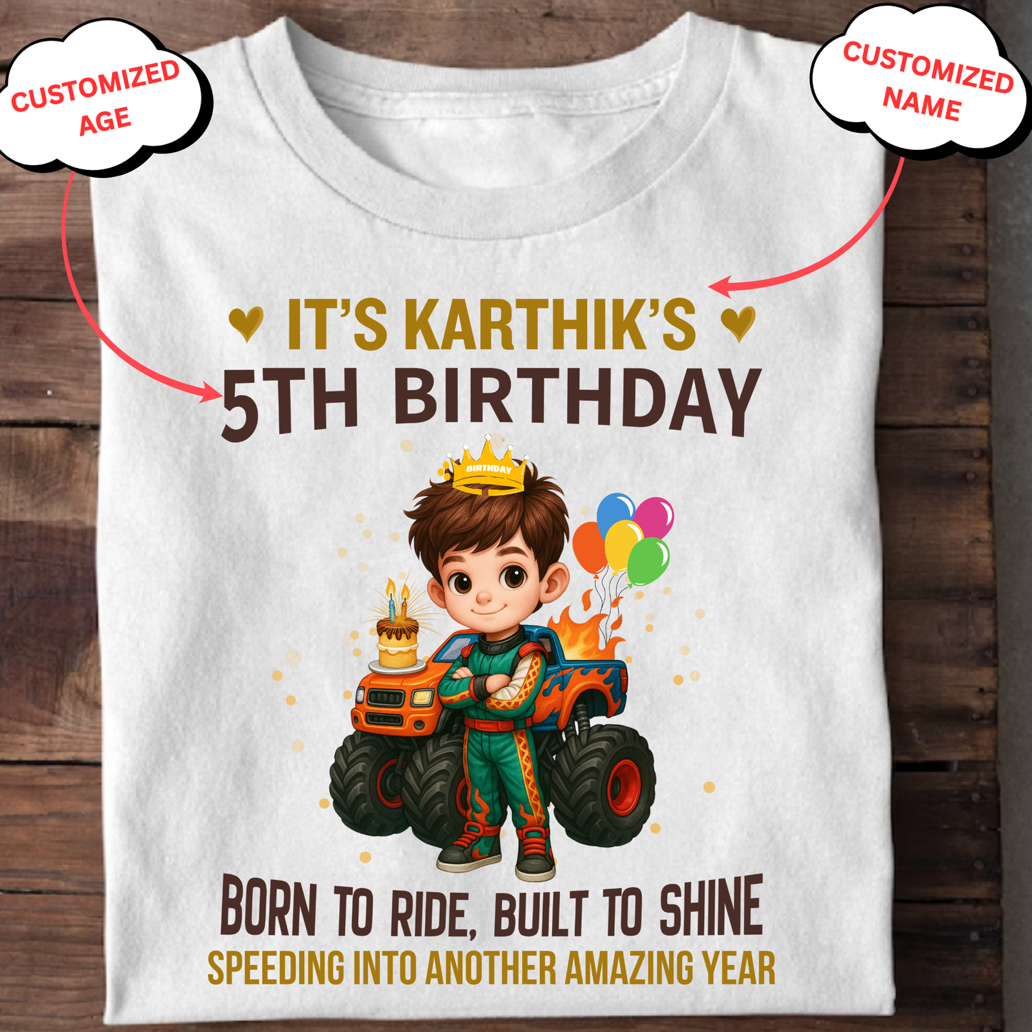 CUSTOMIZED-BORN TO RIDE, BUILT TO SHINE BIRTHDAY CLASSIC T-SHIRT