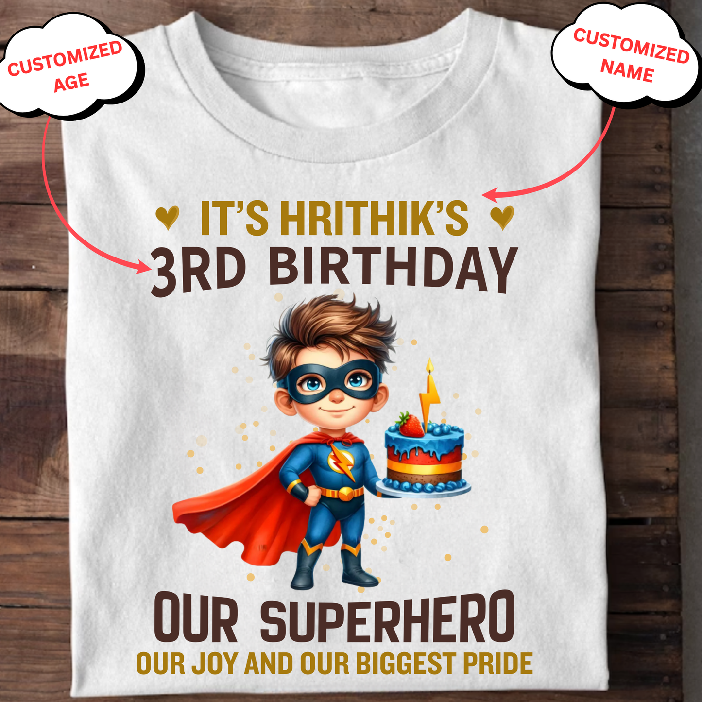 CUSTOMIZED-SUPERHERO BIRTHDAY CLASSIC T-SHIRT
