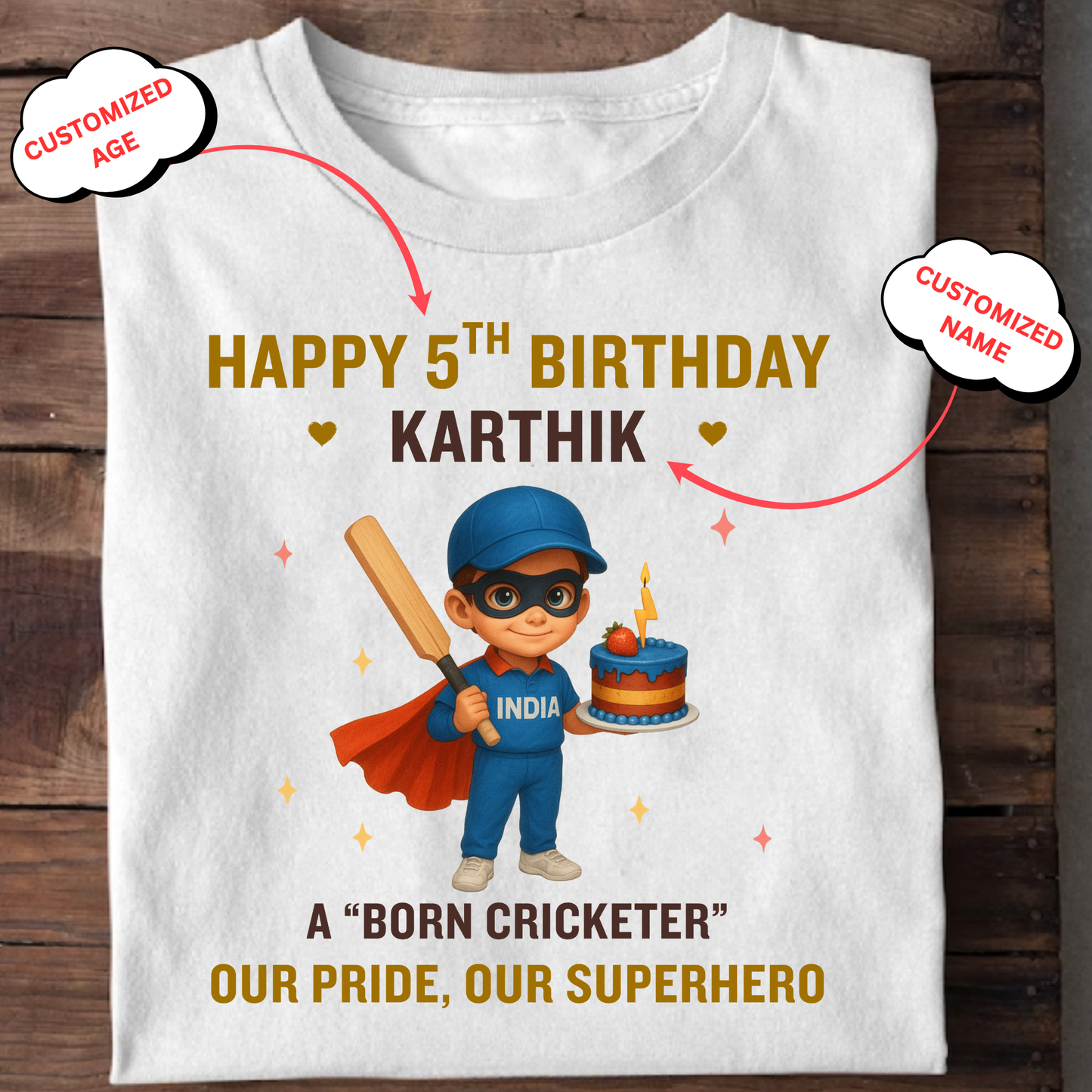 CUSTOMIZED- HAPPY BIRTHDAY, OUR PRIDE, OUR SUPERHERO CLASSIC T-SHIRT