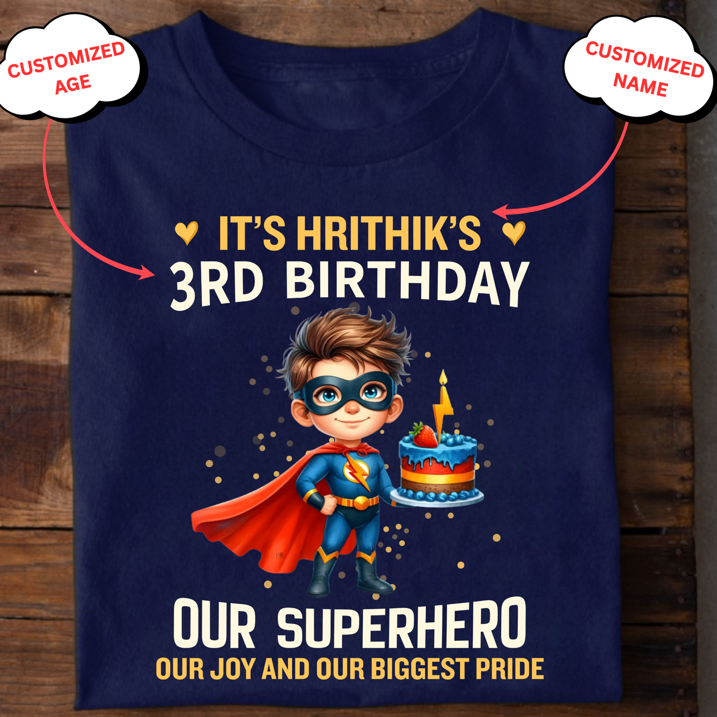 CUSTOMIZED-SUPERHERO BIRTHDAY CLASSIC T-SHIRT