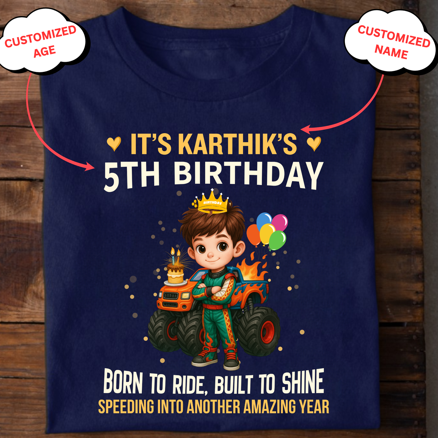 CUSTOMIZED-BORN TO RIDE, BUILT TO SHINE BIRTHDAY CLASSIC T-SHIRT