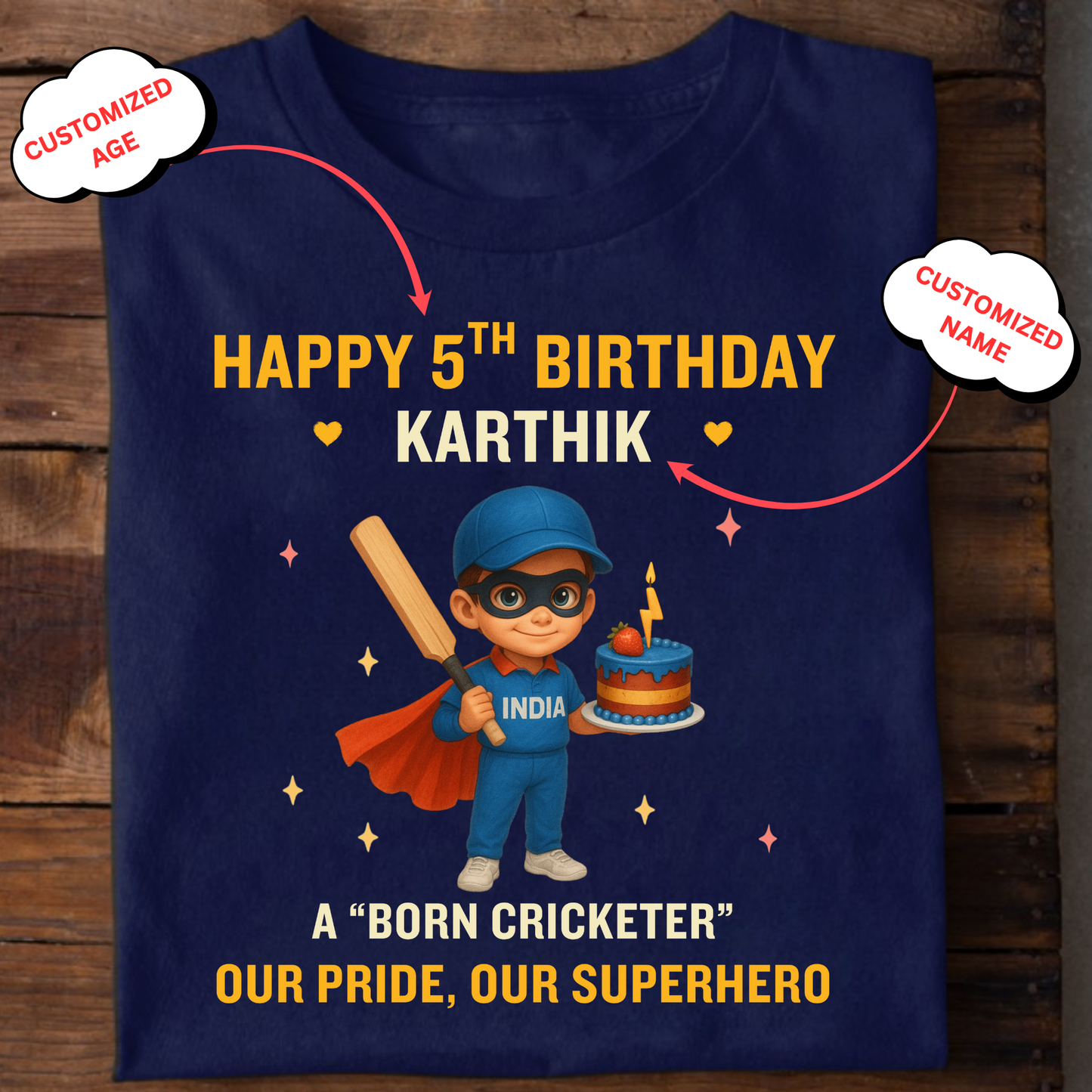 CUSTOMIZED- HAPPY BIRTHDAY, OUR PRIDE, OUR SUPERHERO CLASSIC T-SHIRT