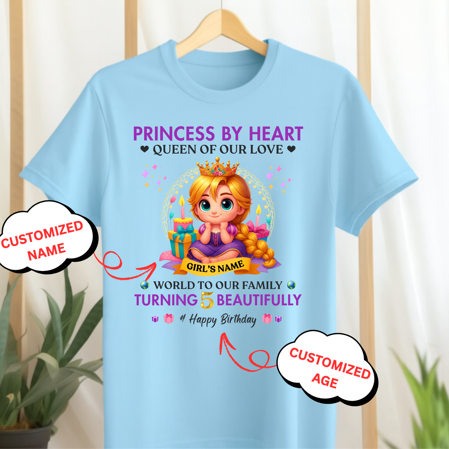 CUSTOMIZATION GIRL'S T-SHIRT-WORLD TO OUR FAMILY