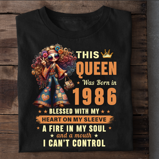 QUEEN 1986 HEART ON MY SLEEVE CLASSIC T-SHIRT