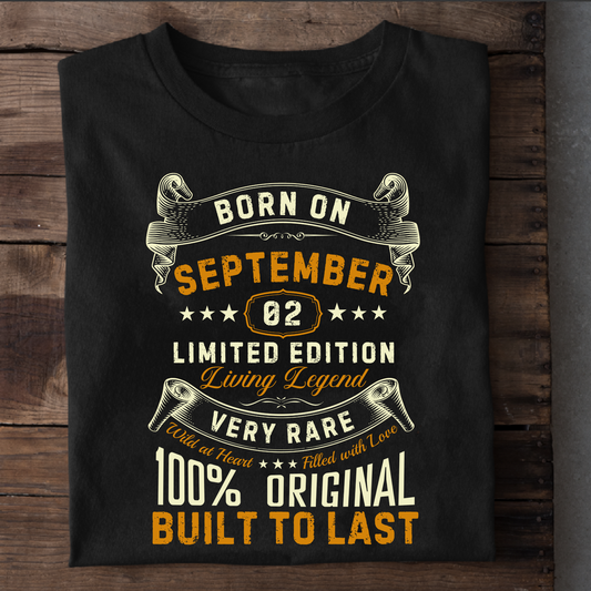 BORN ON SEPTEMBER 02 CLASSIC T-SHIRT