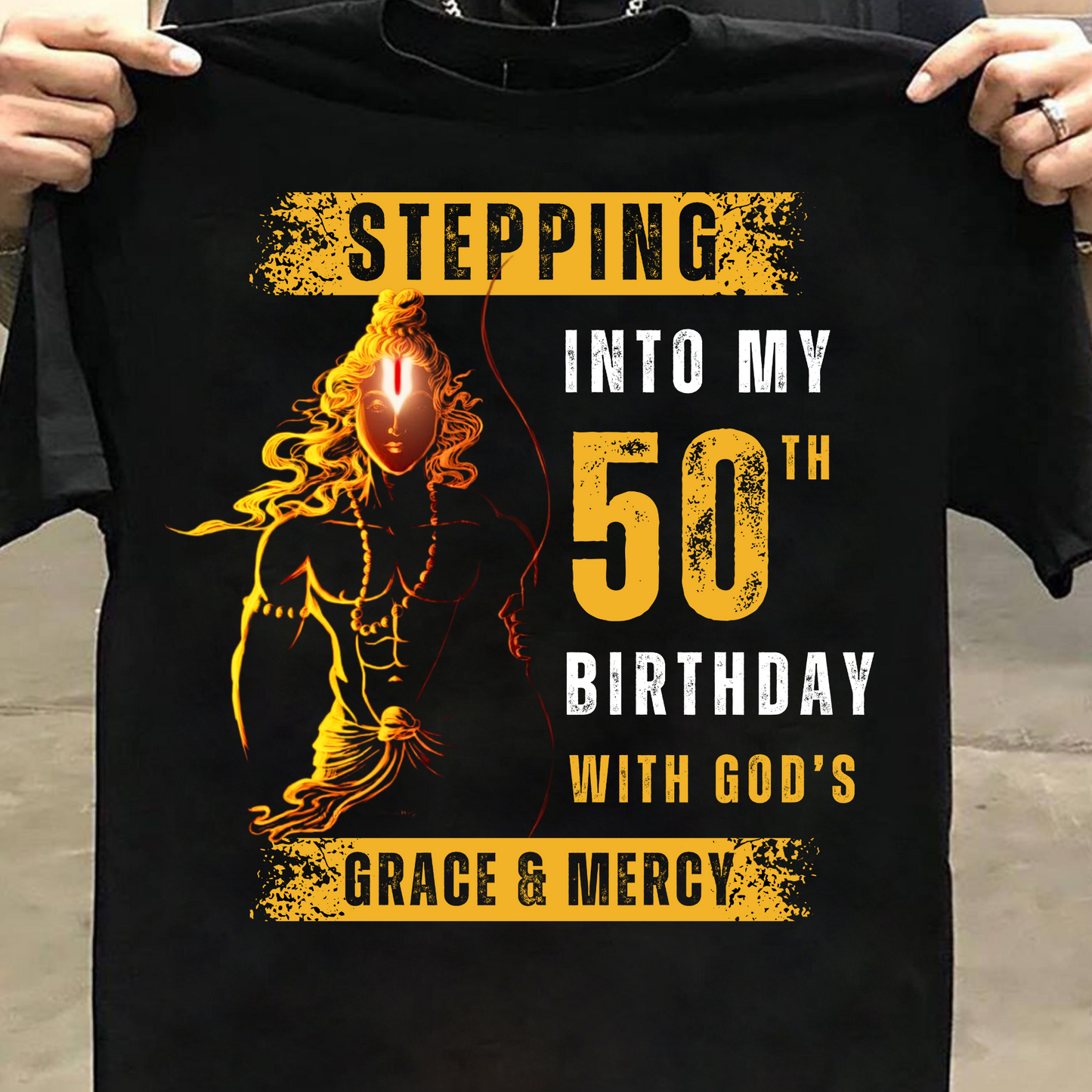 STEPPING INTO MY 50TH BIRTHDAY WITH GOD'S GRACE & MERCY CLASSIC T-SHIRT