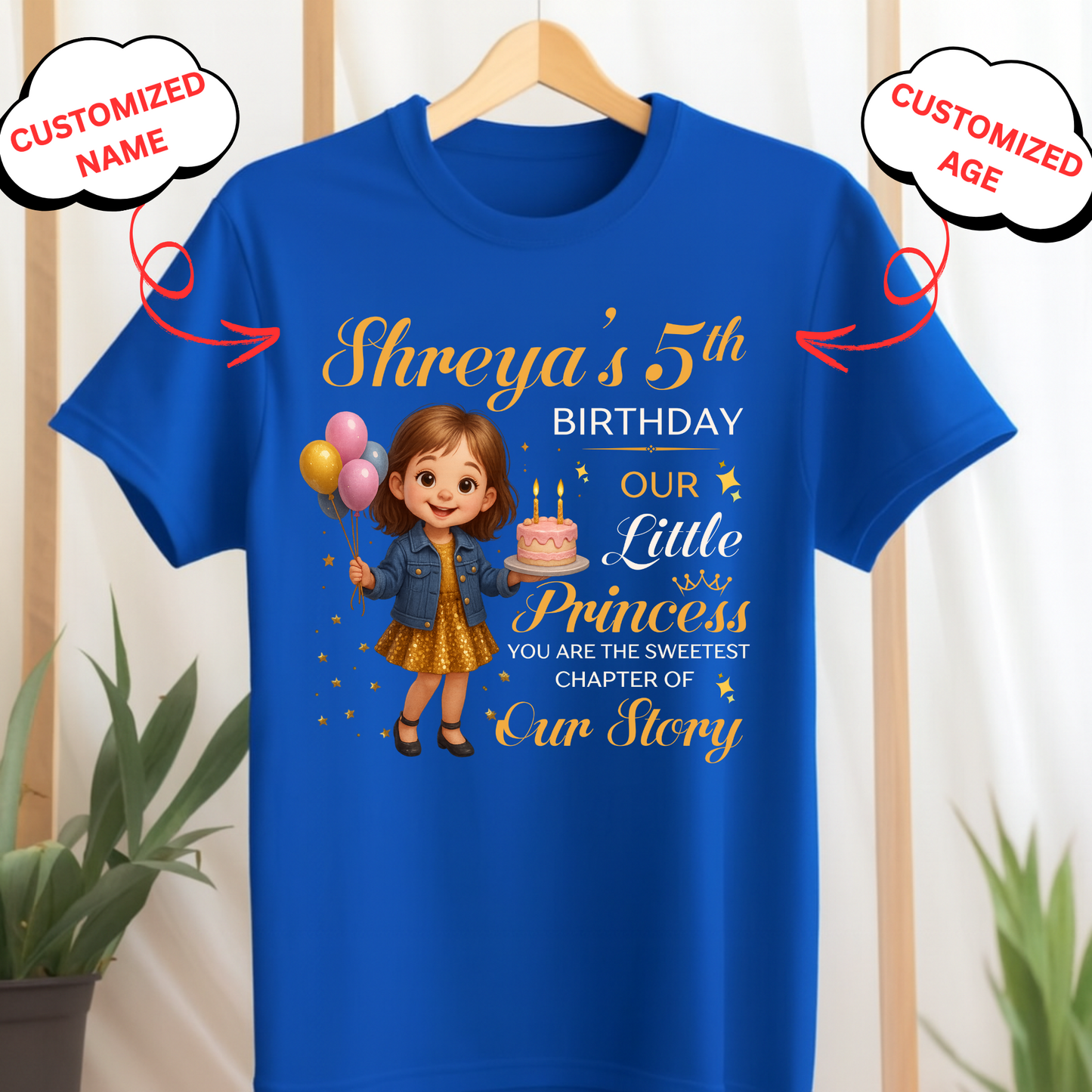 CUSTOMIZATION KIDS (GIRL) T-SHIRT- OUR PRINCESS, YOU ARE THE SWEETEST CHAPTER OF OUR STORY
