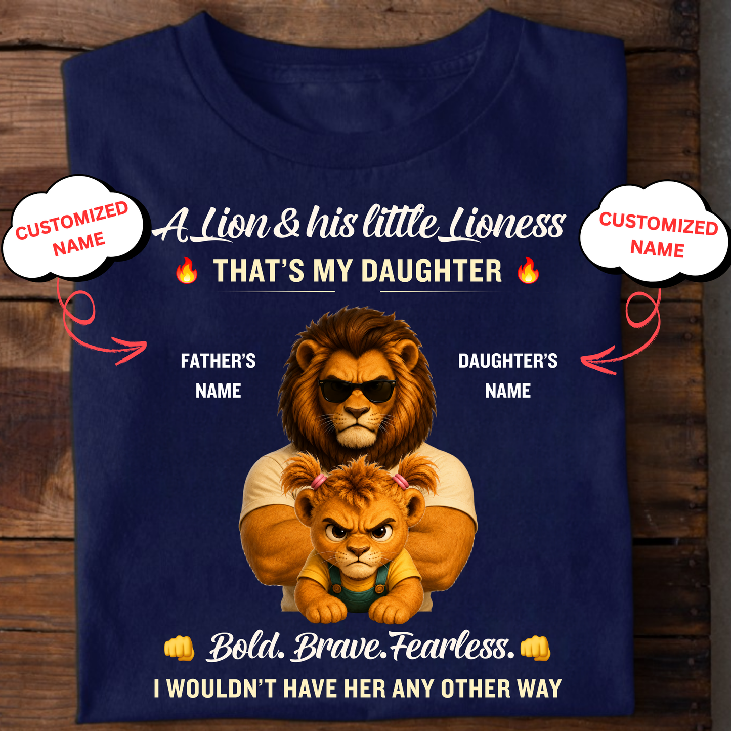 CUSTOMIZED-MY LITTLE LIONESS,MY DAUGHTER CLASSIC T-SHIRT