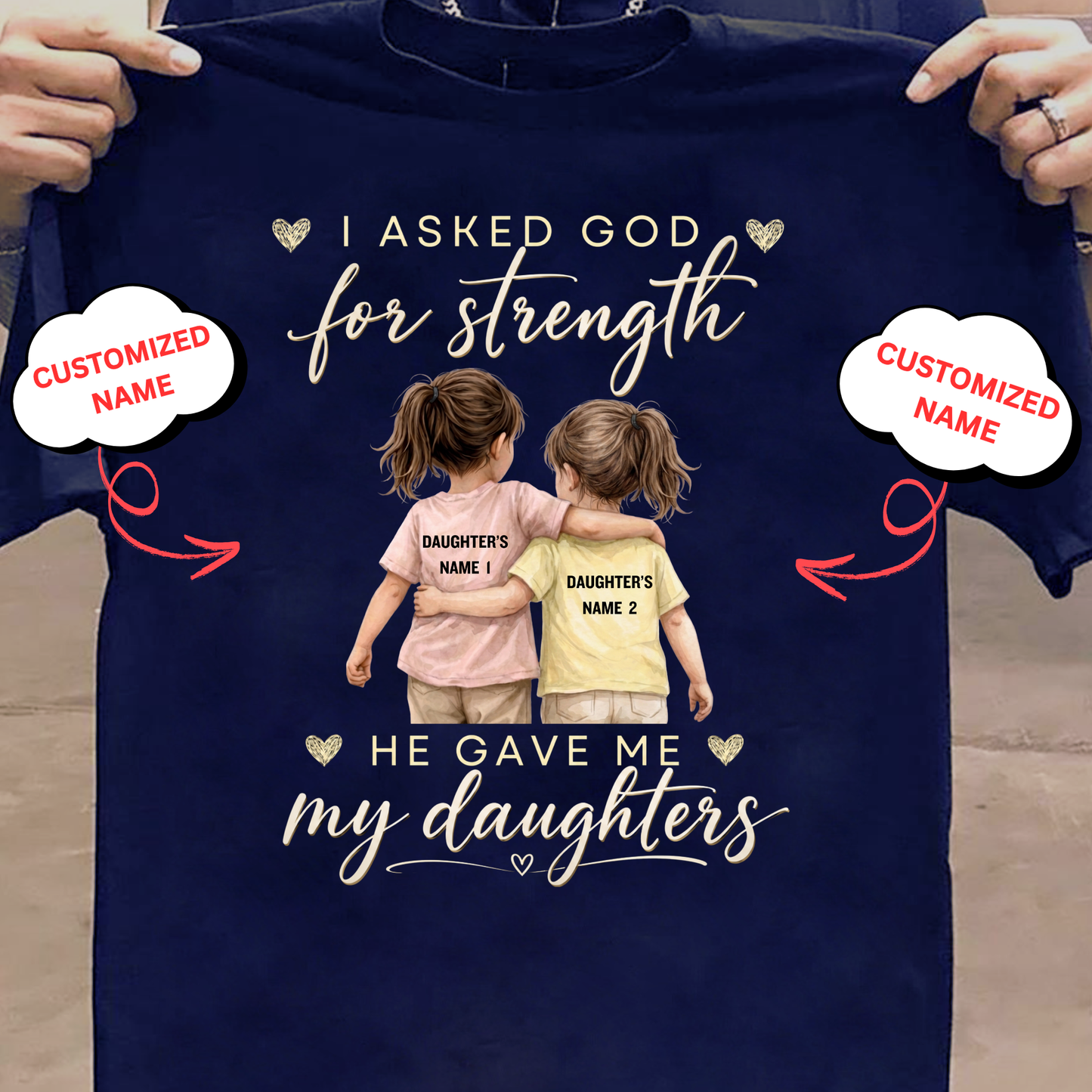 CUSTOMIZED-MY STRENGTH, MY DAUGHTERS CLASSIC T-SHIRT