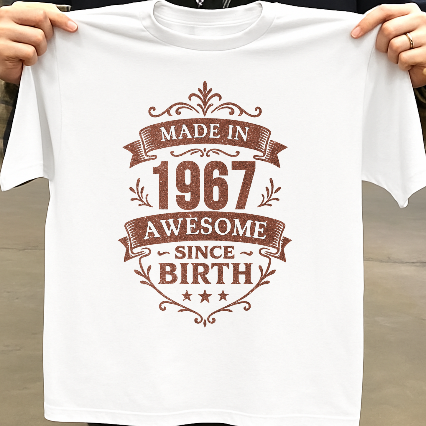 MADE IN 1967 AWESOME SINCE BIRTH PREMIUM QUALITY T-SHIRT