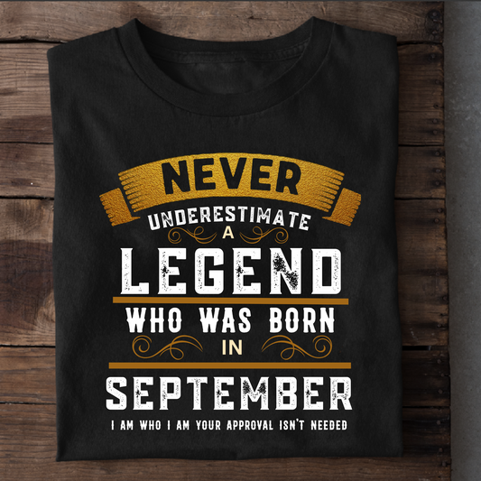 SEPTEMBER LEGEND PREMIUM QUALITY T-SHIRT