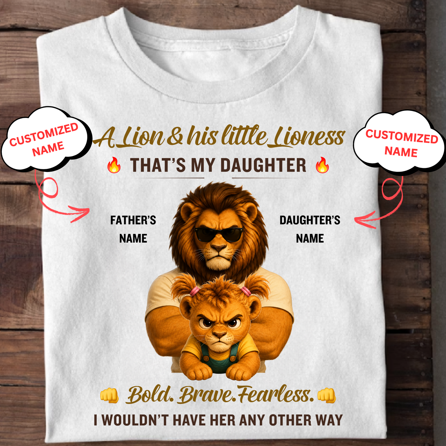 CUSTOMIZED-MY LITTLE LIONESS,MY DAUGHTER CLASSIC T-SHIRT