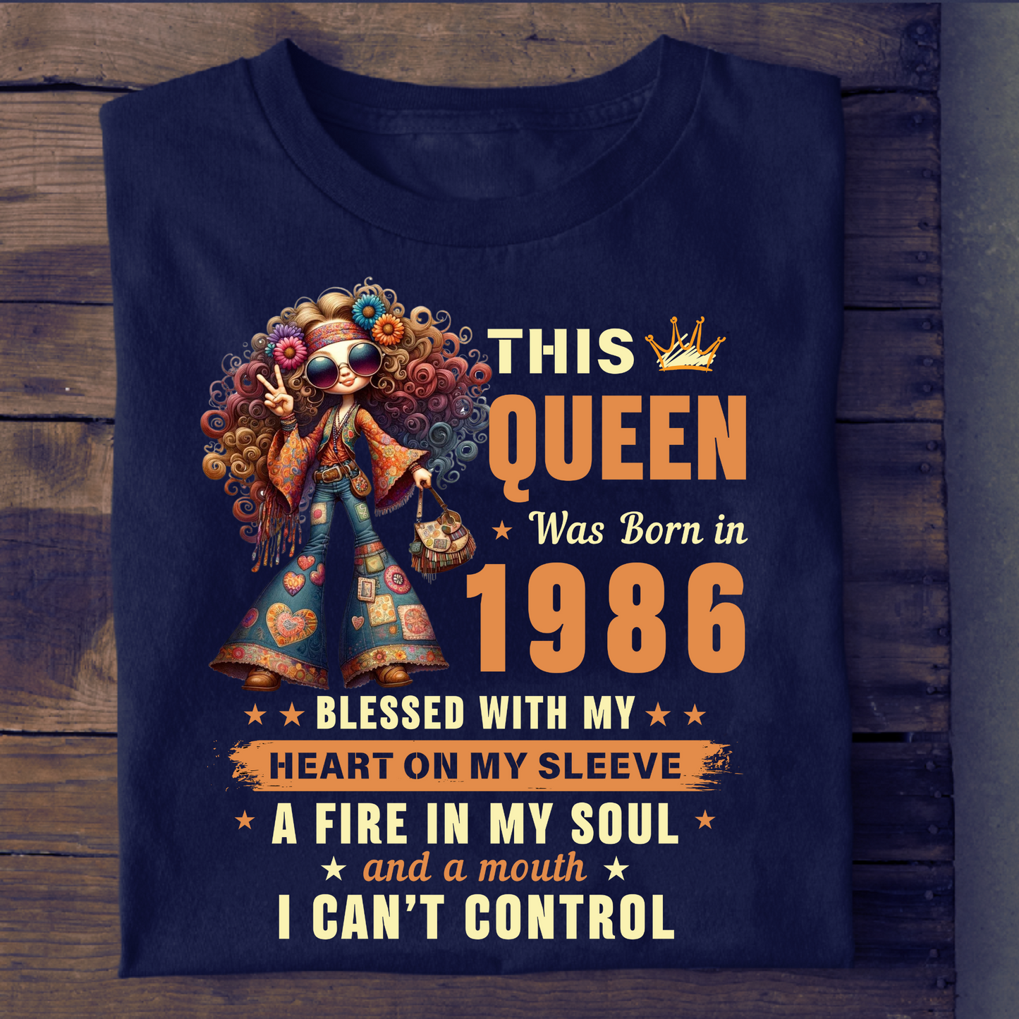 QUEEN 1986 HEART ON MY SLEEVE CLASSIC T-SHIRT