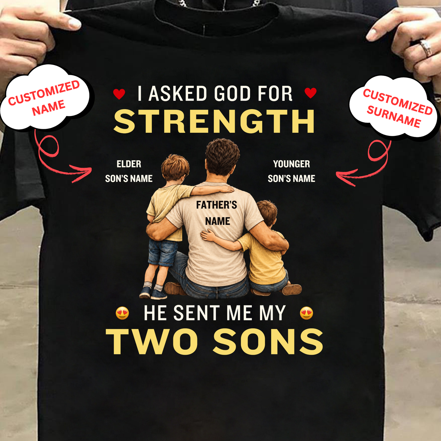 CUSTOMIZED-MY STRENGTH, MY TWO SONS CLASSIC T-SHIRT