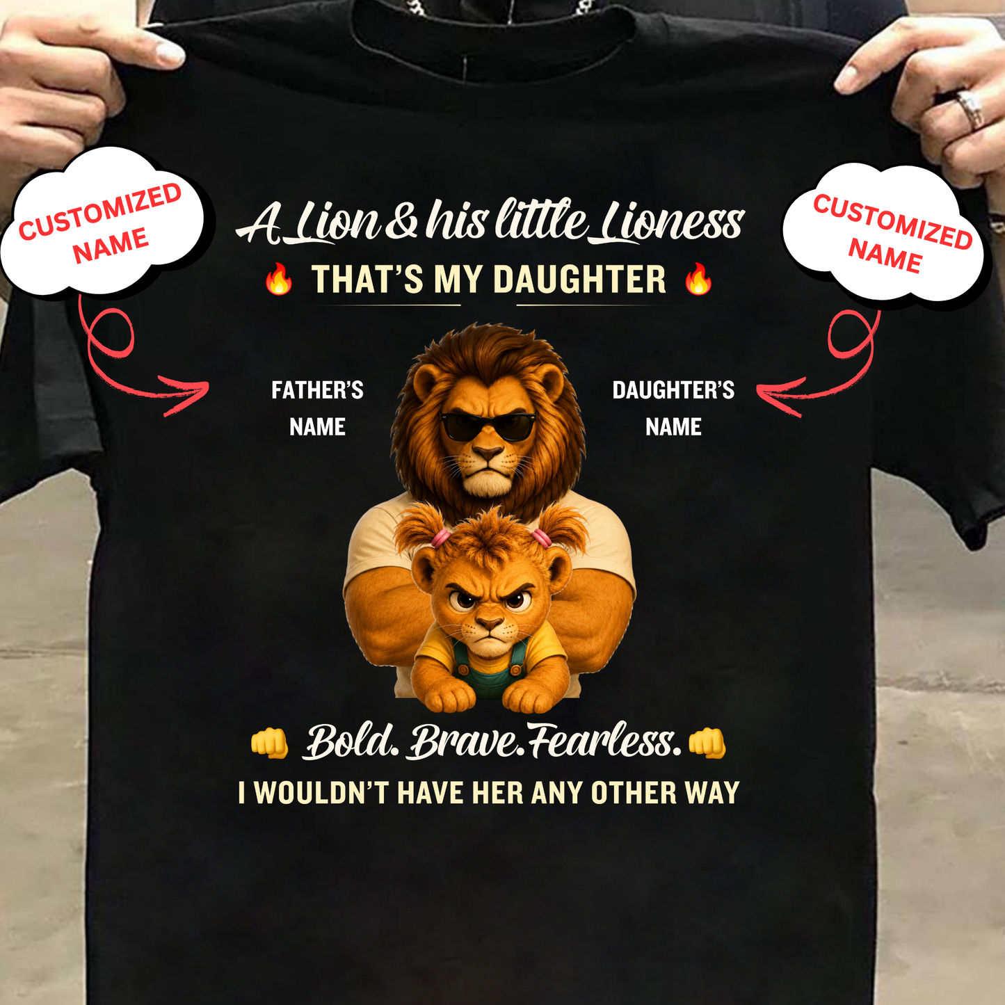 CUSTOMIZED-MY LITTLE LIONESS,MY DAUGHTER CLASSIC T-SHIRT