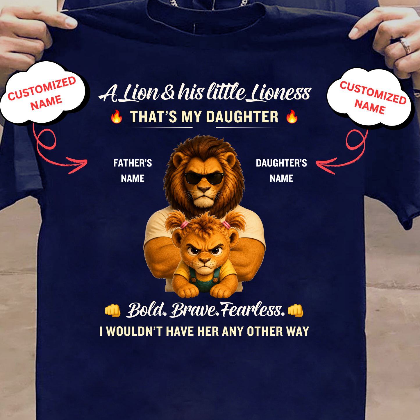 CUSTOMIZED-MY LITTLE LIONESS,MY DAUGHTER CLASSIC T-SHIRT