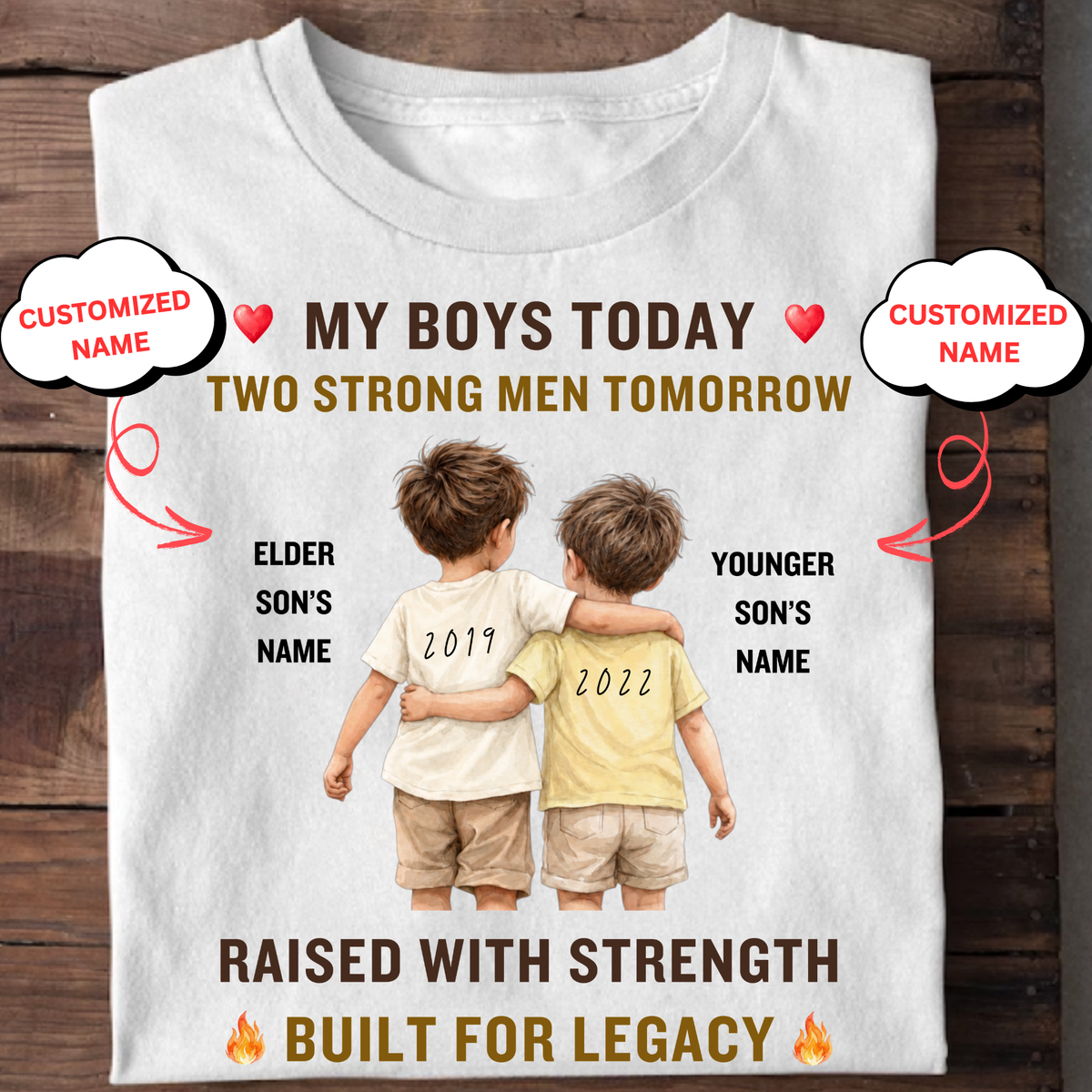 CUSTOMIZED-MY BOYS TODAY, MY STRENGTH TOMORROW CLASSIC T-SHIRT